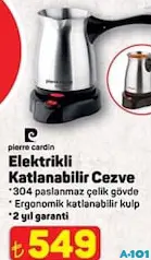 PİERRE CARDİN ELEKTRİKLİ KATLANABİLİR CEZVE